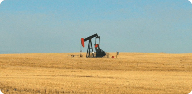 an oil well in a field